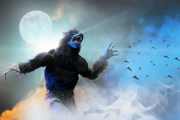 Werewolf Halloween Background Render — Stock Photo, Image
