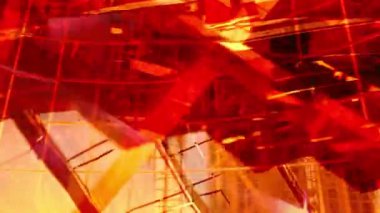 kendi ekseni üzerinde iplik minimalist parlayan koyu turuncu cam İnşaat