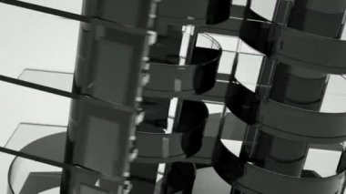 kendi ekseni üzerinde iplik minimalist siyah cam İnşaat