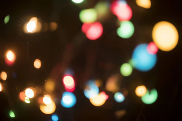 Luzes Natal Bokeh Coloridas Bonitas Fundo Preto — Fotografia de Stock