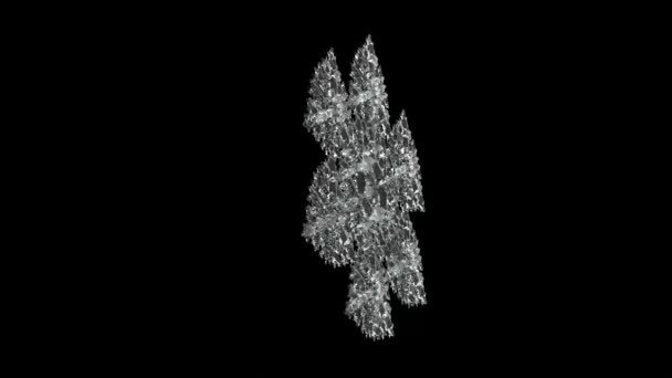 Silberne Schneeflocke Bewegt Sich Auf Schwarzem Hintergrund — Stockvideo