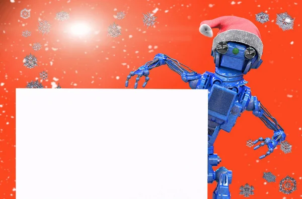 Obrázek Vánoční Robota Klobouk Vánoční — Stock fotografie