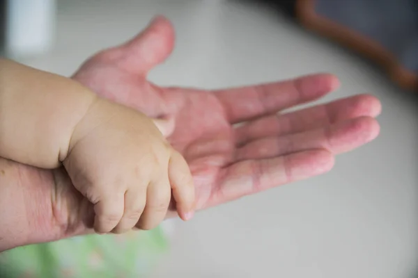 Barnets Hand Förälderns Hand — Stockfoto