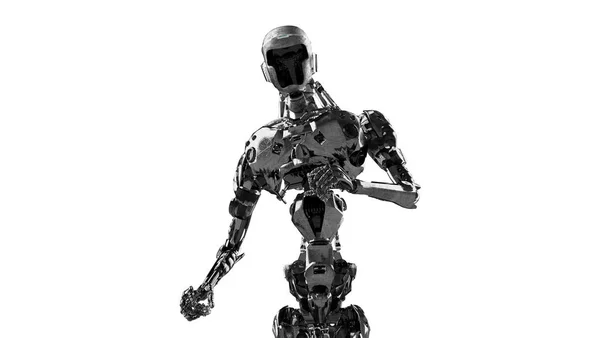 Ejecución Cyborg Ejecución Robot Render —  Fotos de Stock