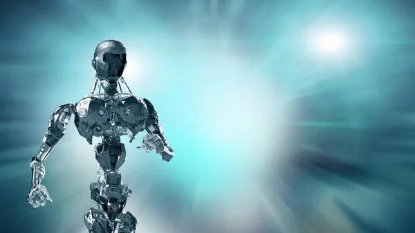 Cyborg Robot Fut Fut Render — Stock Fotó