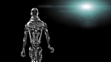 Robot, robot çalıştıran çalışan 3d render