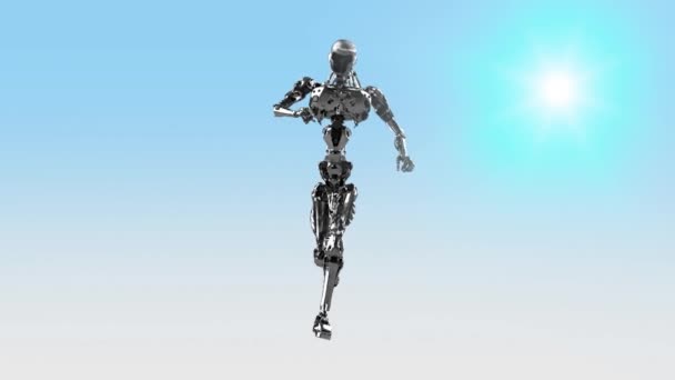 Ejecución Cyborg Ejecución Robot Render — Vídeo de stock