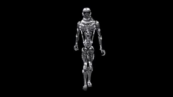 Running Cyborg Running Robot Render — Stock Video