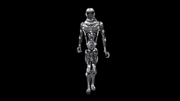 Executando Cyborg Rodando Robô Renderizar — Vídeo de Stock