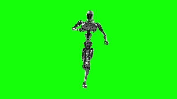 Running Cyborg Running Robot Render — Stock Video