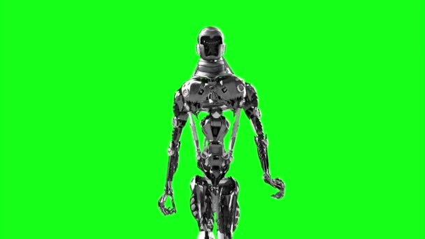 Running Cyborg Running Robot Render — Stock Video