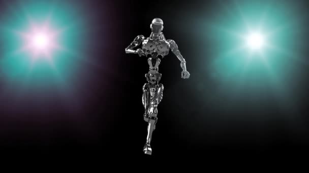 Τρέξιμο Cyborg Λειτουργία Ρομπότ Απόδοση — Αρχείο Βίντεο