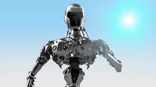 Systemem Cyborg Kolejny Robot Renderowania — Wideo stockowe