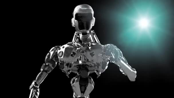 Ejecución Cyborg Ejecución Robot Render — Vídeo de stock