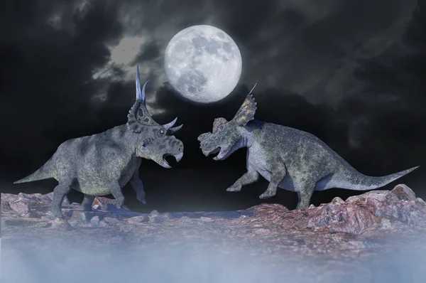 Batalha Dinossauros Renderizar — Fotografia de Stock