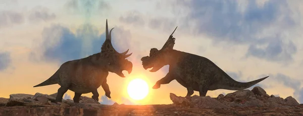 Batalha Dinossauros Renderizar — Fotografia de Stock