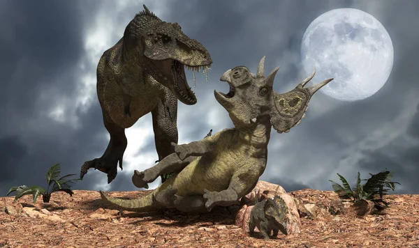 Slaget Vid Dinosaurier Rendera — Stockfoto