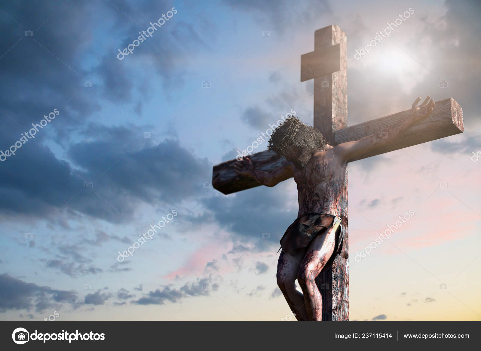 Illustrasjon Jesus Kristus Korset Render – stockfoto © DenisSmile #237115414, image size:1600x1167