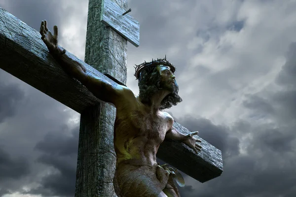 Jésus Christ Sur Croix Rendu — Photo