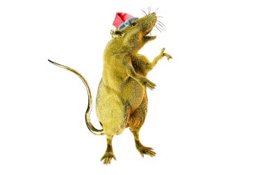bir Noel şapka yeni yıl fare 3D çizimi