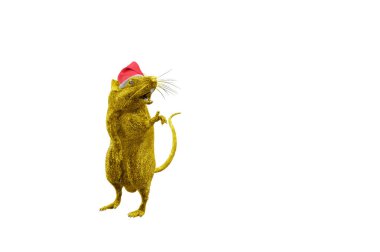 bir Noel şapka yeni yıl fare 3D çizimi