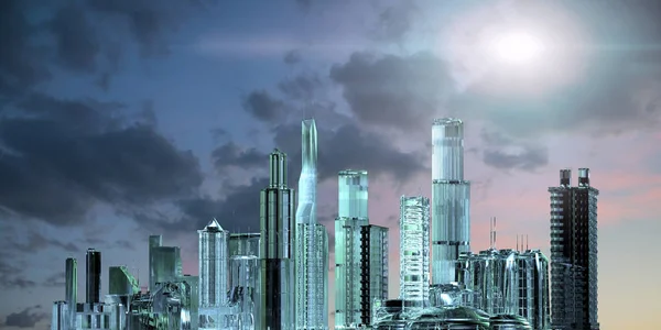 Layout City Future Render — Stock Photo, Image