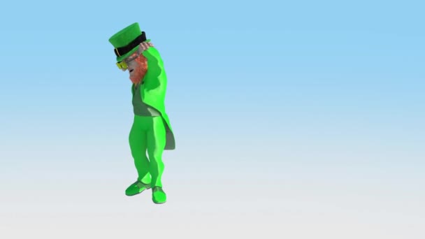 Kobold Zeichen Für Patricks Day Rendern Hintergrund — Stockvideo