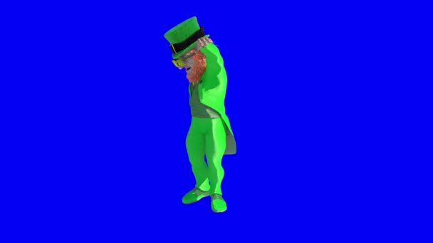 Kobold Zeichen Für Patricks Day Rendern Hintergrund — Stockvideo