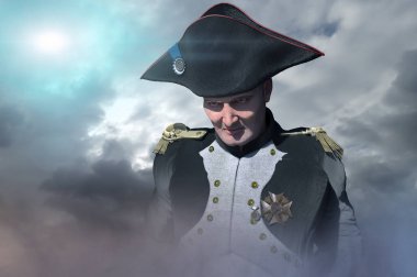 Napolyon Bonapart, askeri lider ve 18. yüzyılın devlet adamı 3d render