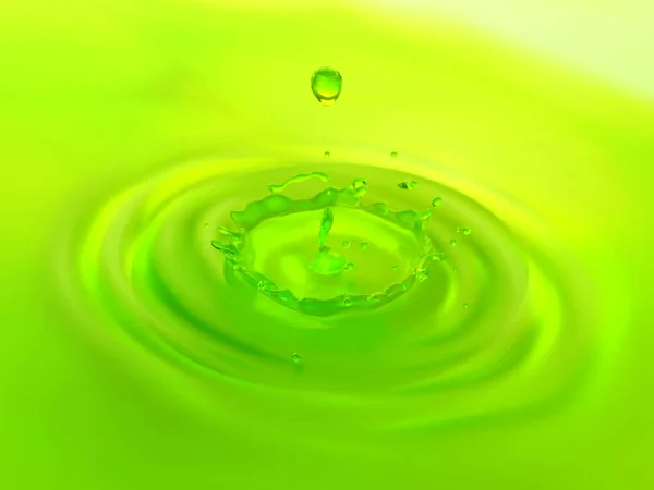 Waterdruppel Golf Met Reflectie Groen — Stockfoto