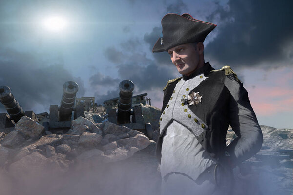 Napoleon Bonaparte, military leader and statesman of the 18th century render 3d