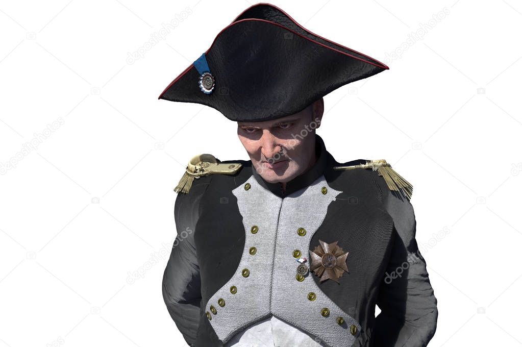 Napoleon Bonaparte, military leader and statesman of the 18th century render 3d