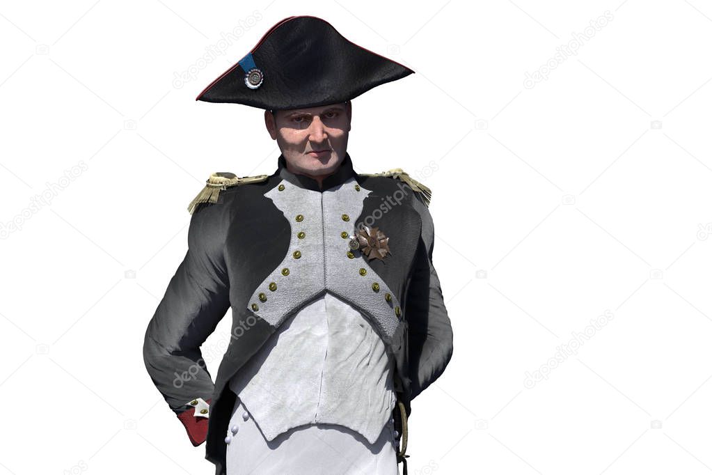 Napoleon Bonaparte, military leader and statesman of the 18th century render 3d