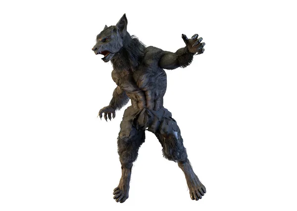 Illustration Eines Werwolfs Auf Weißem Hintergrund — Stockfoto