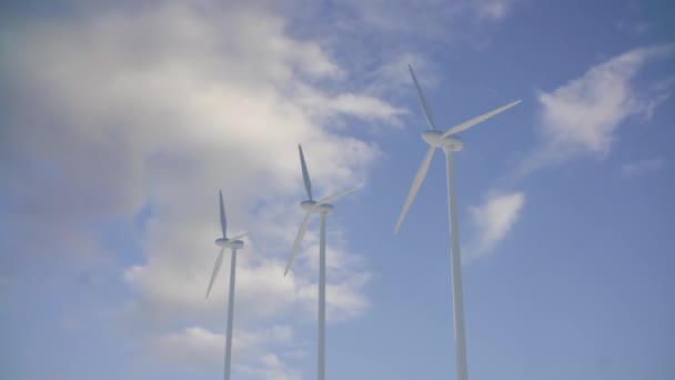 Animation Der Energieproduktion Von Windkraftanlagen — Stockvideo