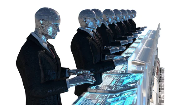 3d render insana ilişkin robot çalışma 