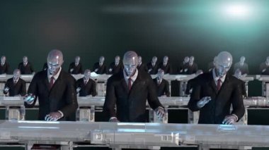 3d render insana ilişkin robot çalışma 