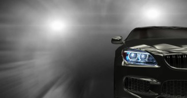 Koyu arka plan 3d render modern arabalar