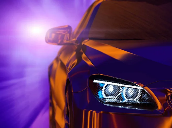 Koyu arka plan 3d render modern arabalar