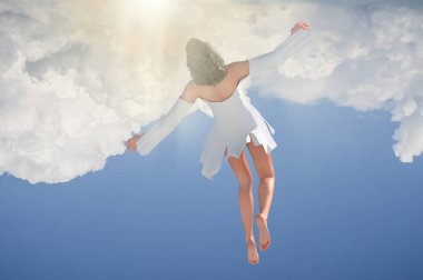 Ruh beden ölümü üzerine bırakarak. meditasyon ve rüya kavramı 3d render