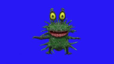 cartoon germs bacteria viruses 3D render