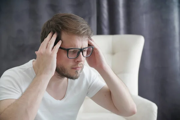 Man Headache Suffering Pain — Stock Photo, Image