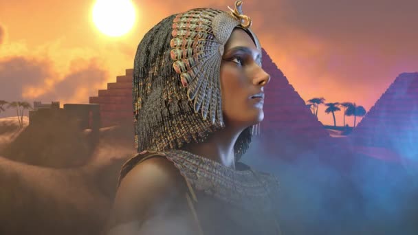 Клеопатра Єгипетський Королева Vii Століття Єгипту Візуалізації — стокове відео