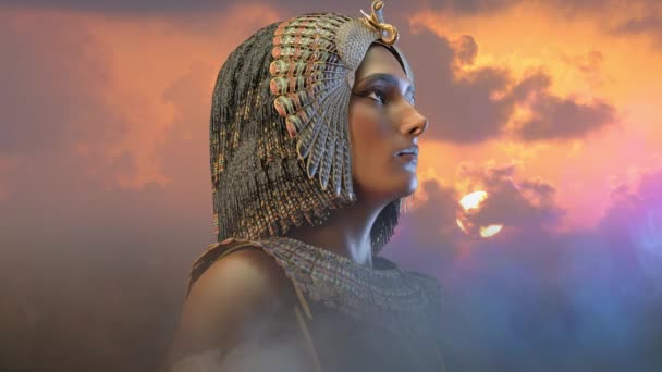 Cleopatra Reina Egipcia Siglo Vii Egipto Render — Vídeos de Stock