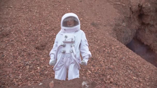 Astronauta Espaço Vestindo Traje — Vídeo de Stock