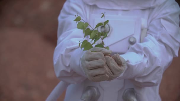 Astronaut Rymden Bär Kostym — Stockvideo