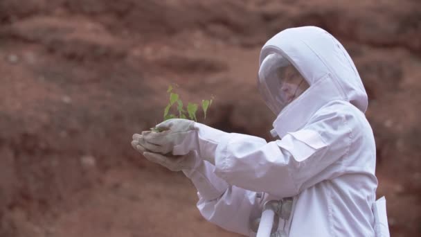Uzayda Astronot Kostüm Giyen — Stok video