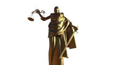Bayan adalet heykeli 3D render