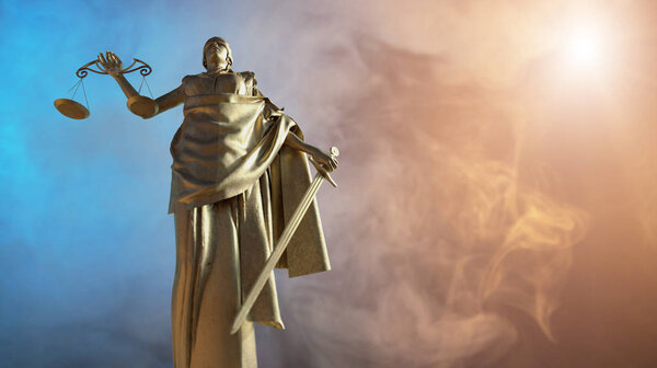 lady justice statue 3d render