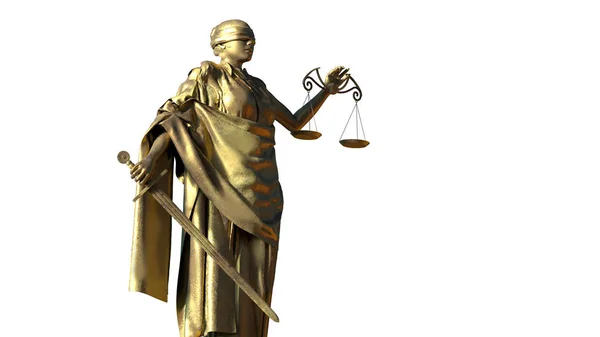 Lady Justice Standbeeld Renderen — Stockfoto
